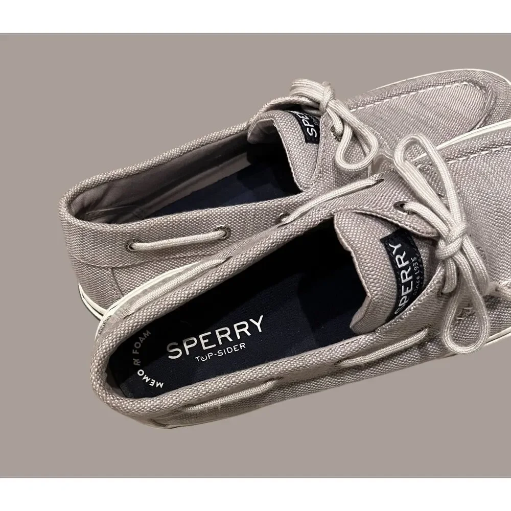 Sperry Men's Top-Sider Bahama II Chambray Boat Sneaker Grey Sz 11.5